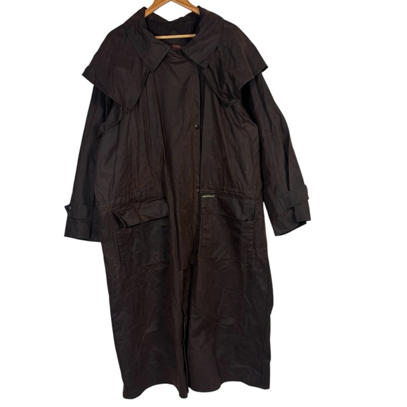 Outback Trading Bush Trader Men's XL Waterproof Western Oilskin Jacket Brown - Picture 1 of 11